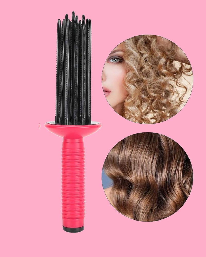 WenTigDY Hair Fluffy Styling Curler Curls Comb,Hair Curler Curling Make Up Brush Roller Tool Portable Comb Anti‑Slip Professional Round Hair Brush for Home Personal Use Travel - Image 3